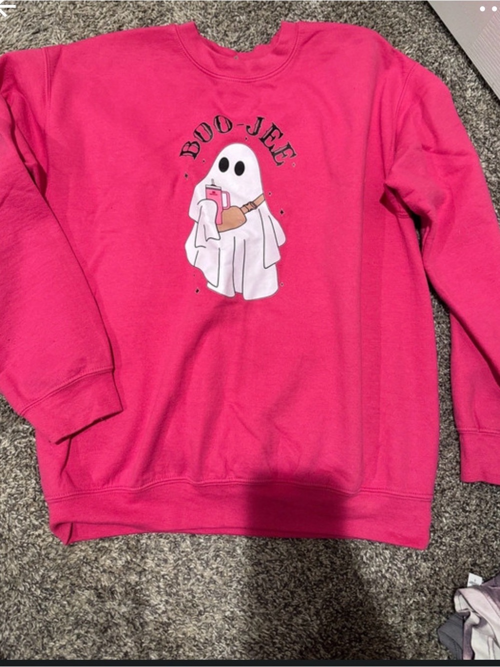 Womens 'Boo-Jeé' Ghost Graphic Sweatshirt
